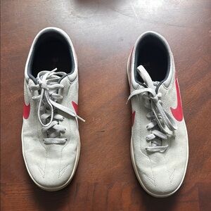 Nike Men's White and Red Sneakers. Lunarlon 9.5